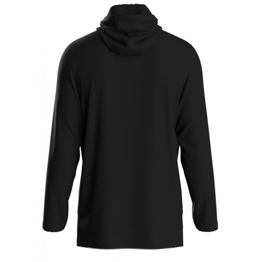 Black Hooded Qtr-Zip Jacket