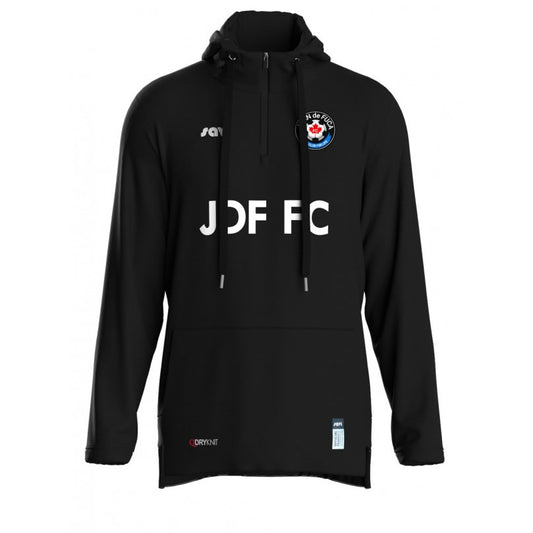 Black Hooded Qtr-Zip Jacket